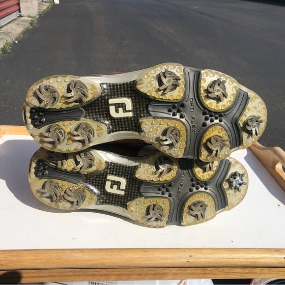 Footjoy Dryjoys Tour 53699 Men’s White Brown Saddle Leather Golf Shoes Size 9.5W - Picture 14 of 14